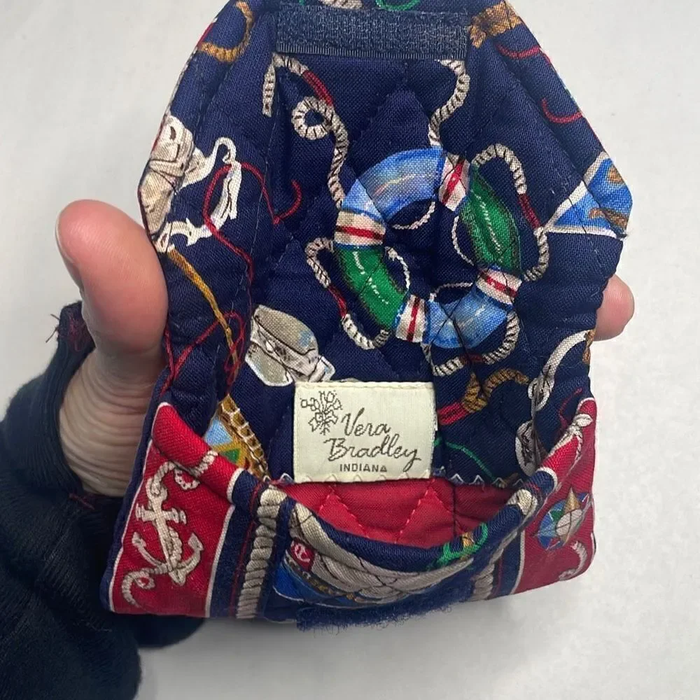 RARE 90s Vera Bradley Spring 1994 Regatta Print Quilted Coin Purse